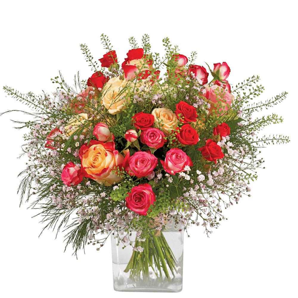 Rose Cerise : Interflora - Livraison bouquet de roses variées