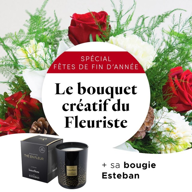 Bouquet du fleuriste & Bougie Esteban