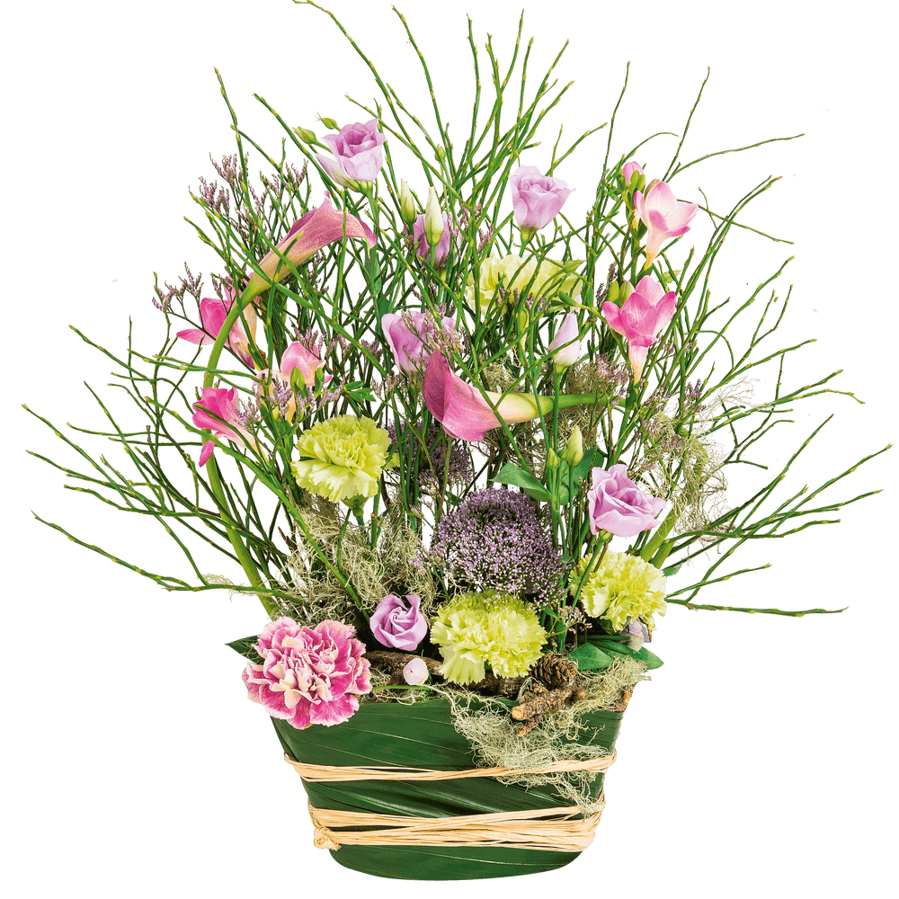 Menuet | Interflora | Livraison fleurs deuil | Assemblage fleurs pastel