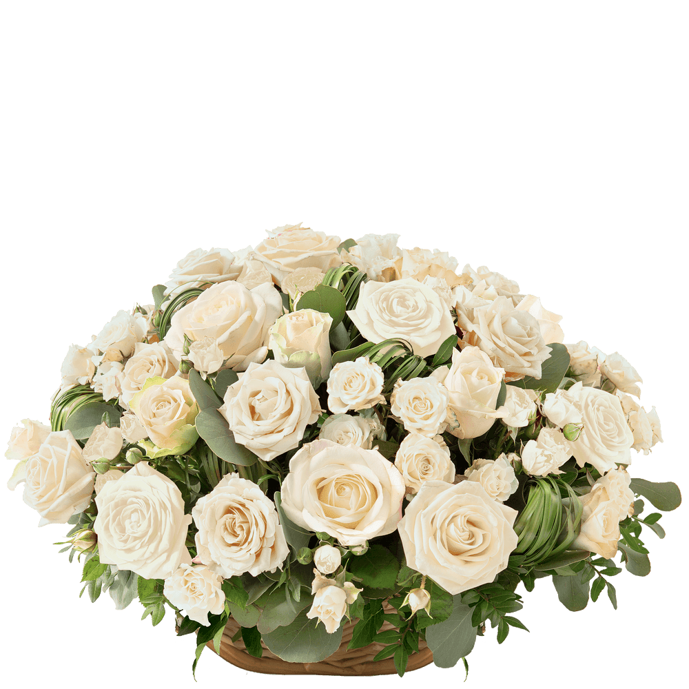 Rosae blanc | Interflora | Livraison fleurs deuil | Panier deuil