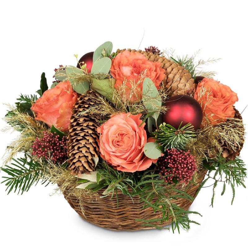 Christmas Basket with Roses