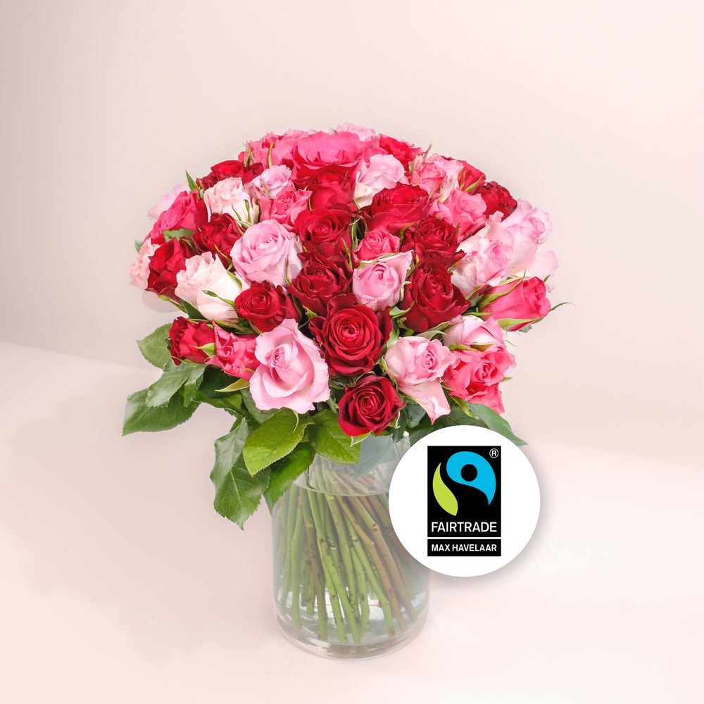 Brassée de roses roses Max Havelaar | Interflora | Livraison roses