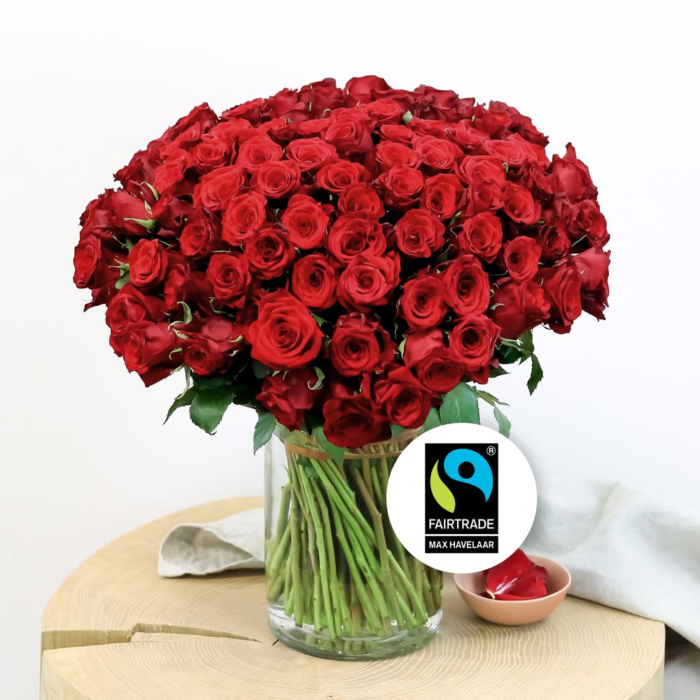 Brassées de 101 roses rouges Max Havelaar | Interflora | Livraison roses