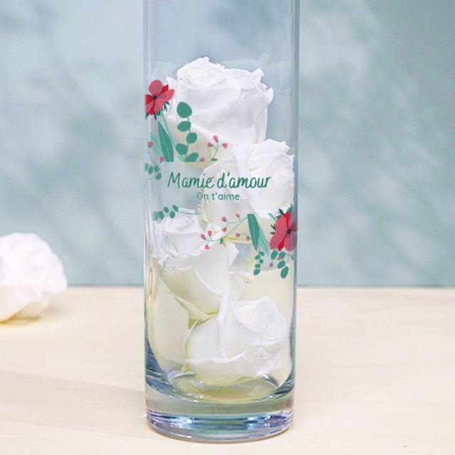 Vase personnalisé cylindrique - Message fleurs