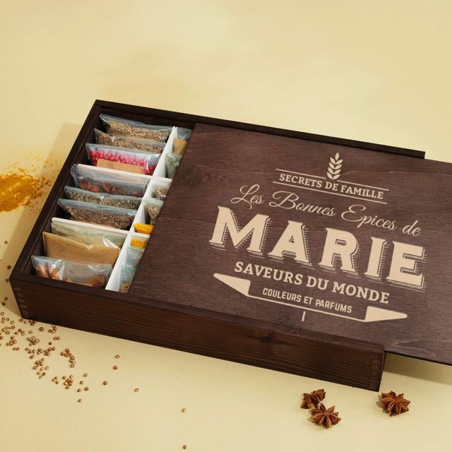 Grand coffret personnalisé de 36 épices du monde