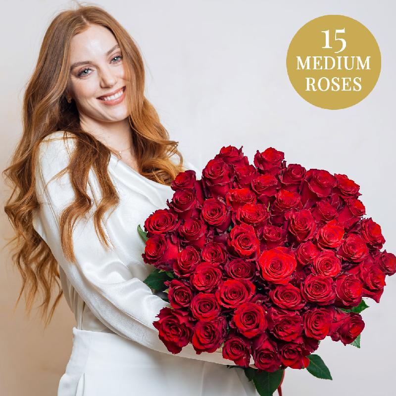 15 red roses